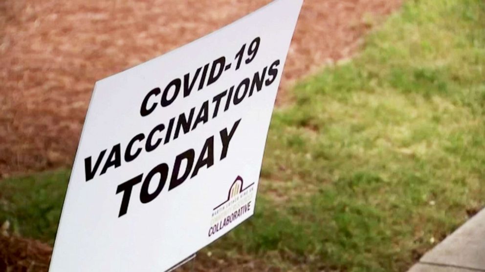 clinics so people can get the second dose three weeks later. One resident said she was encouraged to get vaccinated through a mobile clinic at her church.